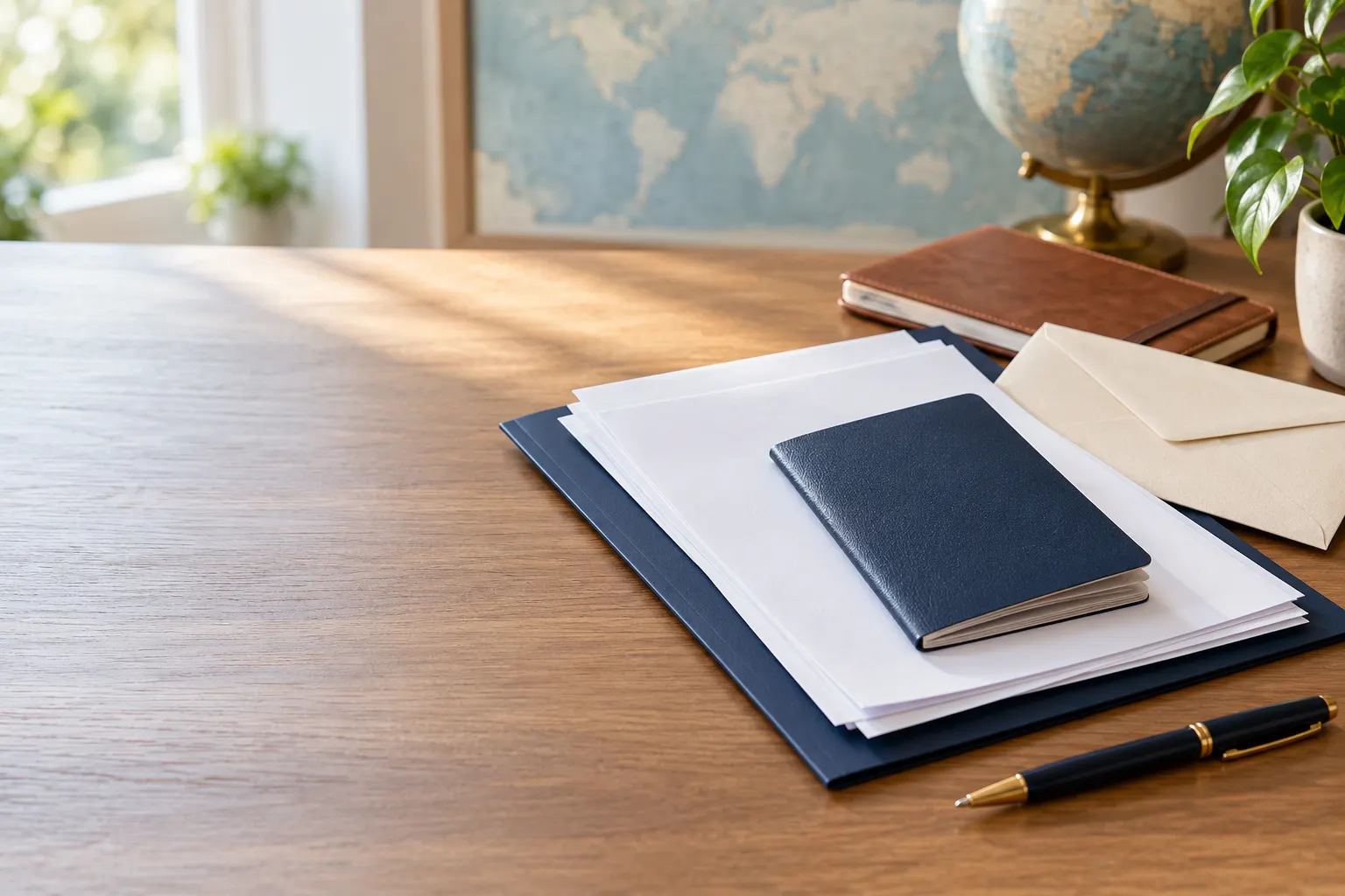 Mobile notary reviewing documents with a client at a home table
